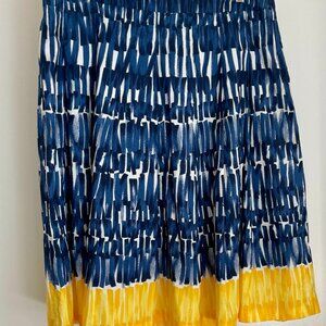 Max Mara Weekend A-Line Cotton Skirt – Blue & Yellow